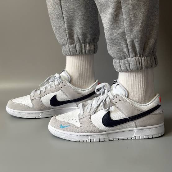 Nike Dunk Low
"White Grey Navy Aqua Mini Swoosh"
