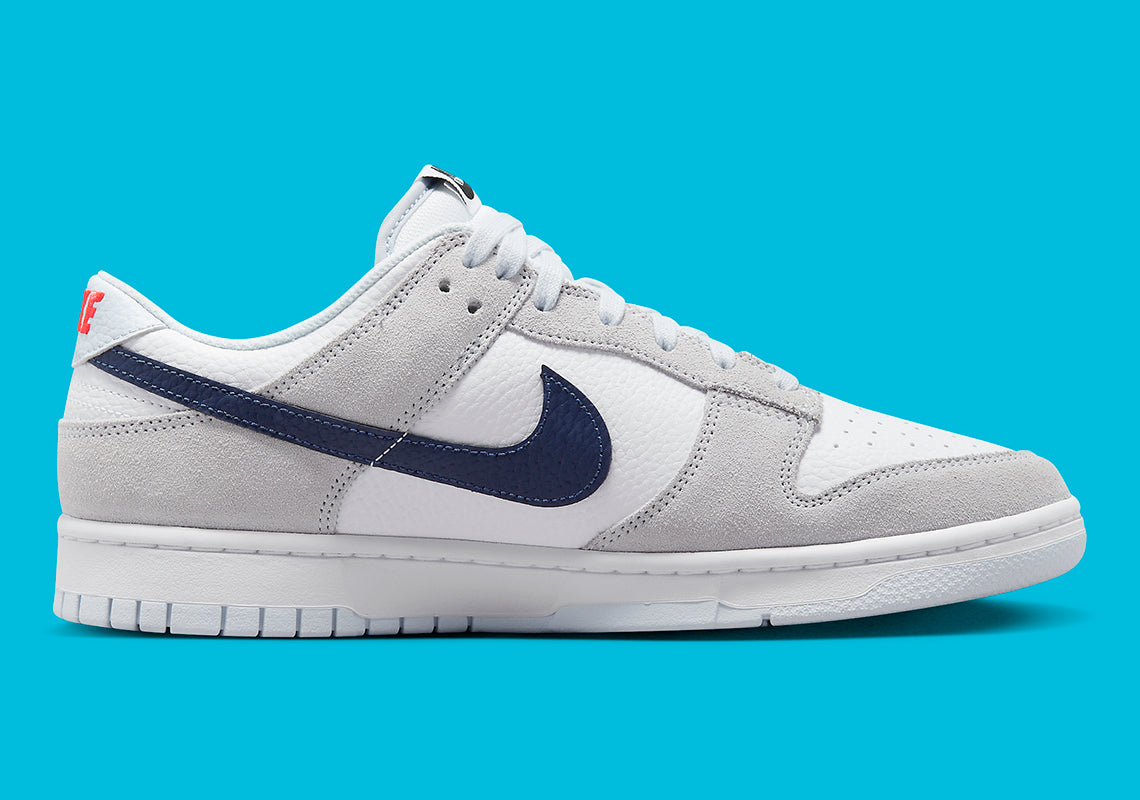 Nike Dunk Low
"White Grey Navy Aqua Mini Swoosh"