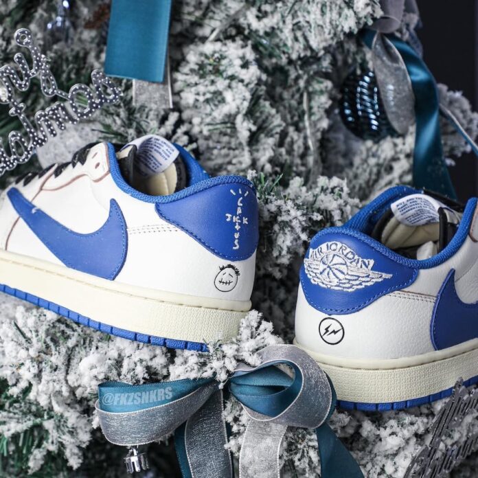 Air Jordan 1 Retro Low OG SP
Fragment x Travis Scott "Sail Military Blue"