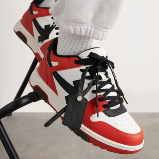 OFF-WHITE Out Of Office "OOO" Low Tops "Black White Red"