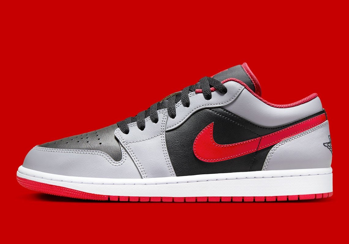 Low Grey White Black And Red Jordan Air Jordan Low