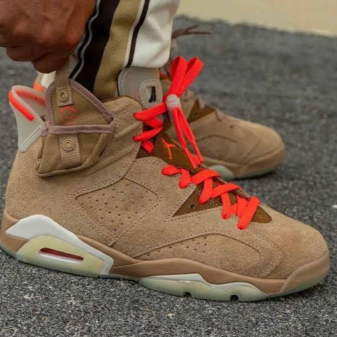 Air Jordan 6 Retro x 
Travis Scott "British Khaki"