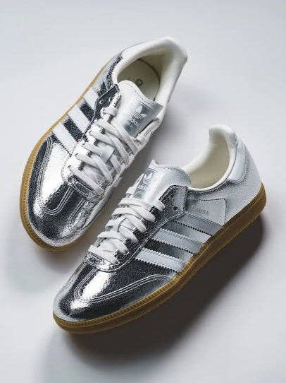 Adidas Samba OG
"Silver Metallic Cracked Leather" (Women's)