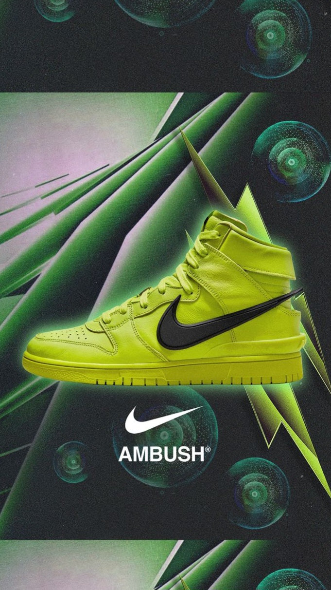 Nike Dunk High x AMBUSH "Flash Lime"