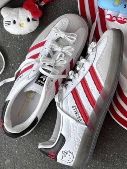 Adidas Gazelle Indoor x Hello Kitty  *50th Anniversary* "Cloud White Red" (Women's)