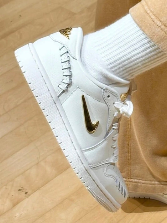 Air Jordan 1 Low "Method of Make Sail Metallic Gold" (Women's)