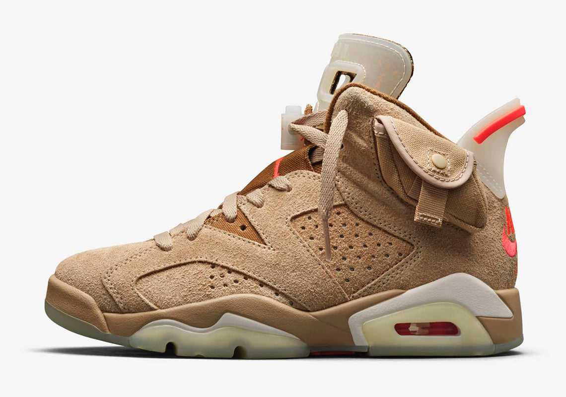 Air Jordan 6 Retro x 
Travis Scott "British Khaki"