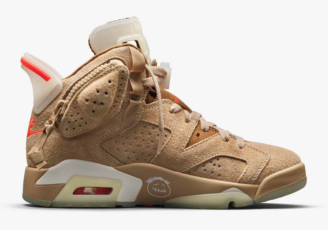 Air Jordan 6 Retro x 
Travis Scott "British Khaki"