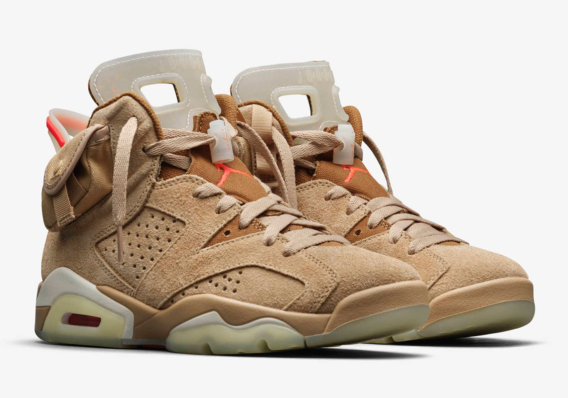 Air Jordan 6 Retro x 
Travis Scott "British Khaki"