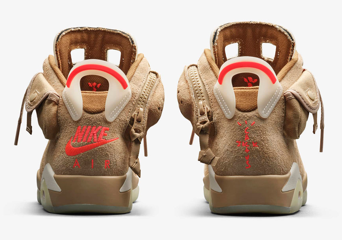 Air Jordan 6 Retro x 
Travis Scott "British Khaki"